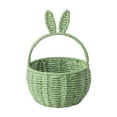 thumbnail image 2 of Ympkerial Bunny Rattan Easter Basket with Detachable Rabbit Ear Handle, Woven Wicker Decorated Basket for Easter Egg Hunting, Picnics, and Home Storage, Extra Large, 2 of 9