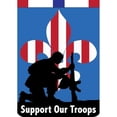 thumbnail image 3 of Jozie B 302 Support Our Troops Fleur De Lis Double Applique House Flag, Large, 3 of 3
