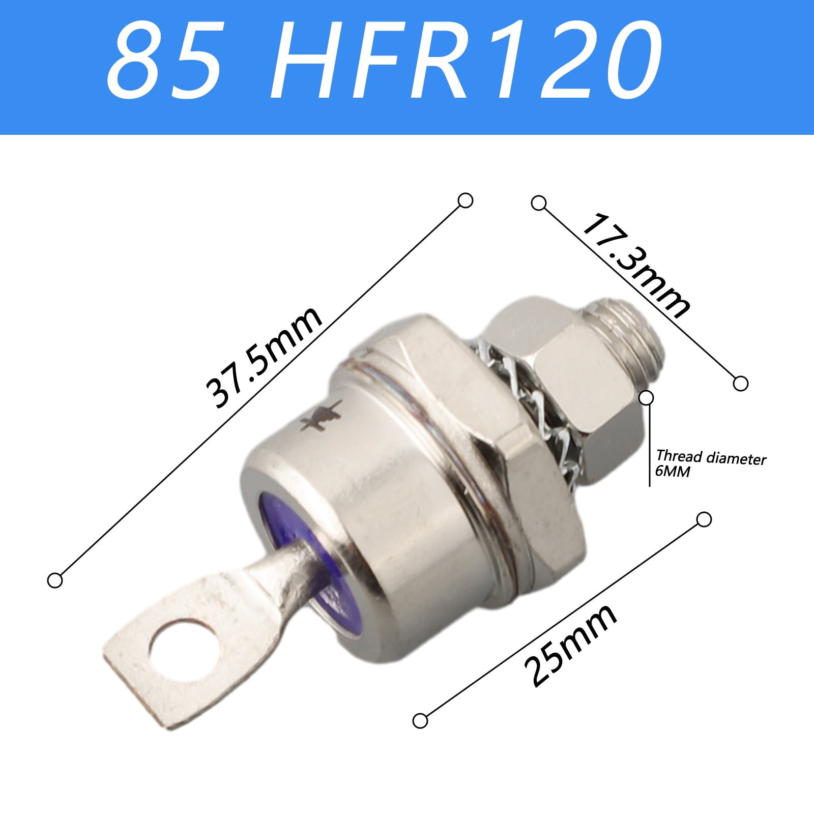 Heavy-Duty Stud Mount Diode Rectifier – 85/50/40/30A 1200V DO5 70HF120 With Wires For Power Conversion