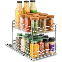 Hold N' Storage 2 Tier Pull Out Cabinet Organizer for Spices, Cans - 8.5" D x 8.75" Height
