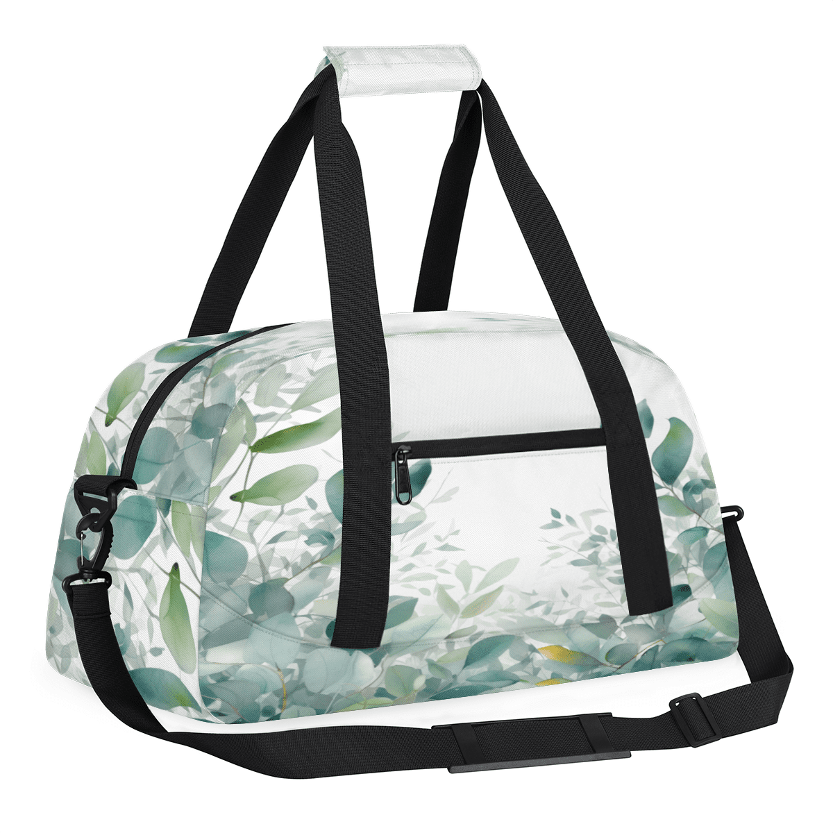 Herdesigns Eucalyptus Leaf Sports Duffle Bag for Women & Men, Sage Green Plants Gym Bag Dance Bag Overnight Bag Carry On Weekender Travel Bag