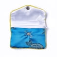 thumbnail image 2 of 18pcs Embroidery Damask Cloth Pouches with Snap Button and Zipper Small Gift Bags for Jewelry Deep Sky Blue 7.8x9.9cm, 2 of 2