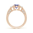 thumbnail image 2 of Angara Natural 1.45 Ct. Tanzanite with Diamond Vintage Inspired Ring in 14K Rose Gold for Women (Ring Size: 3), 2 of 9