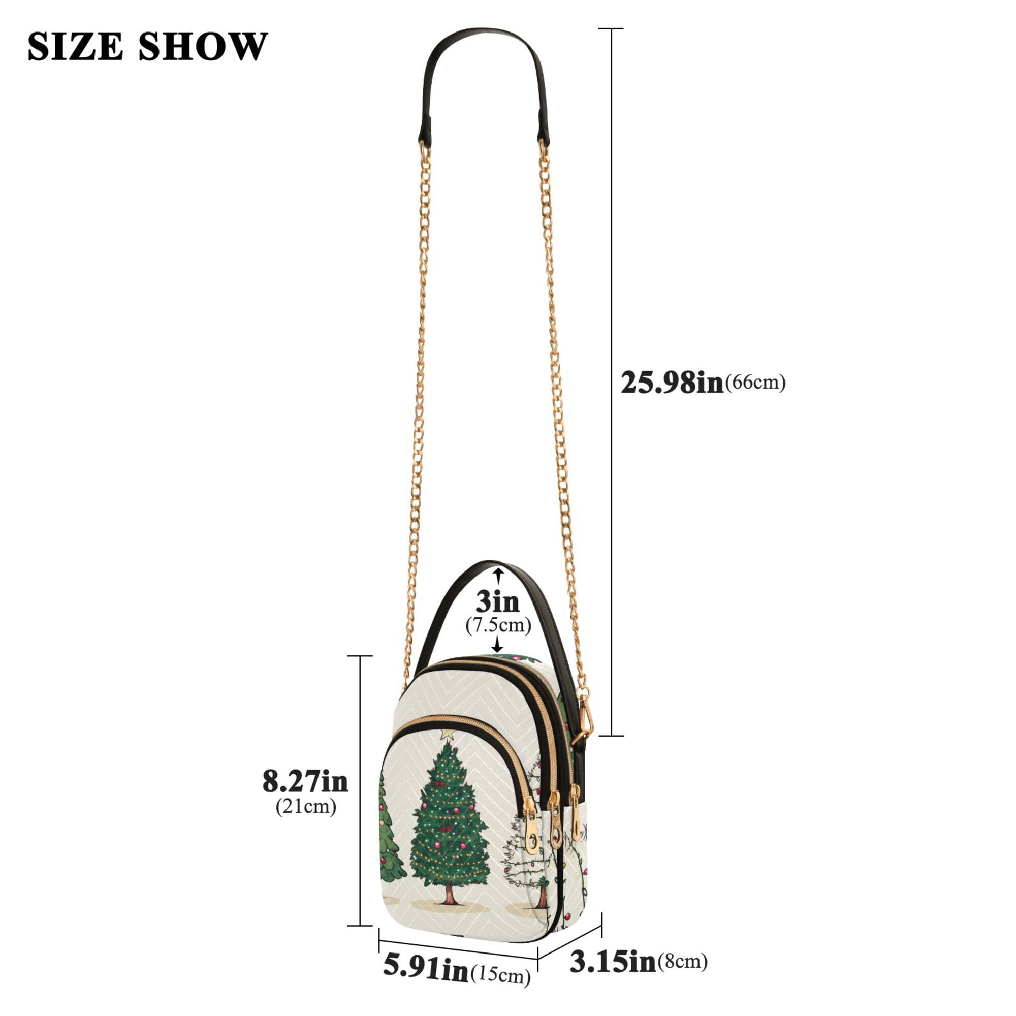 FORMRS Crossbody Bag for Women Quilted Travel Shoulder Cell Phone Purse with Chain Strap Handbag, Hand Drawn Christmas Stars