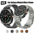 thumbnail image 2 of Strap for Samsung Galaxy Watch Ultra 47mm Titanium Bracelet Wristband Accessory for Galaxy Watch Ultra 47mm Band Buiness Corre (Black Orange,Watch Ultra 47mm), 2 of 7