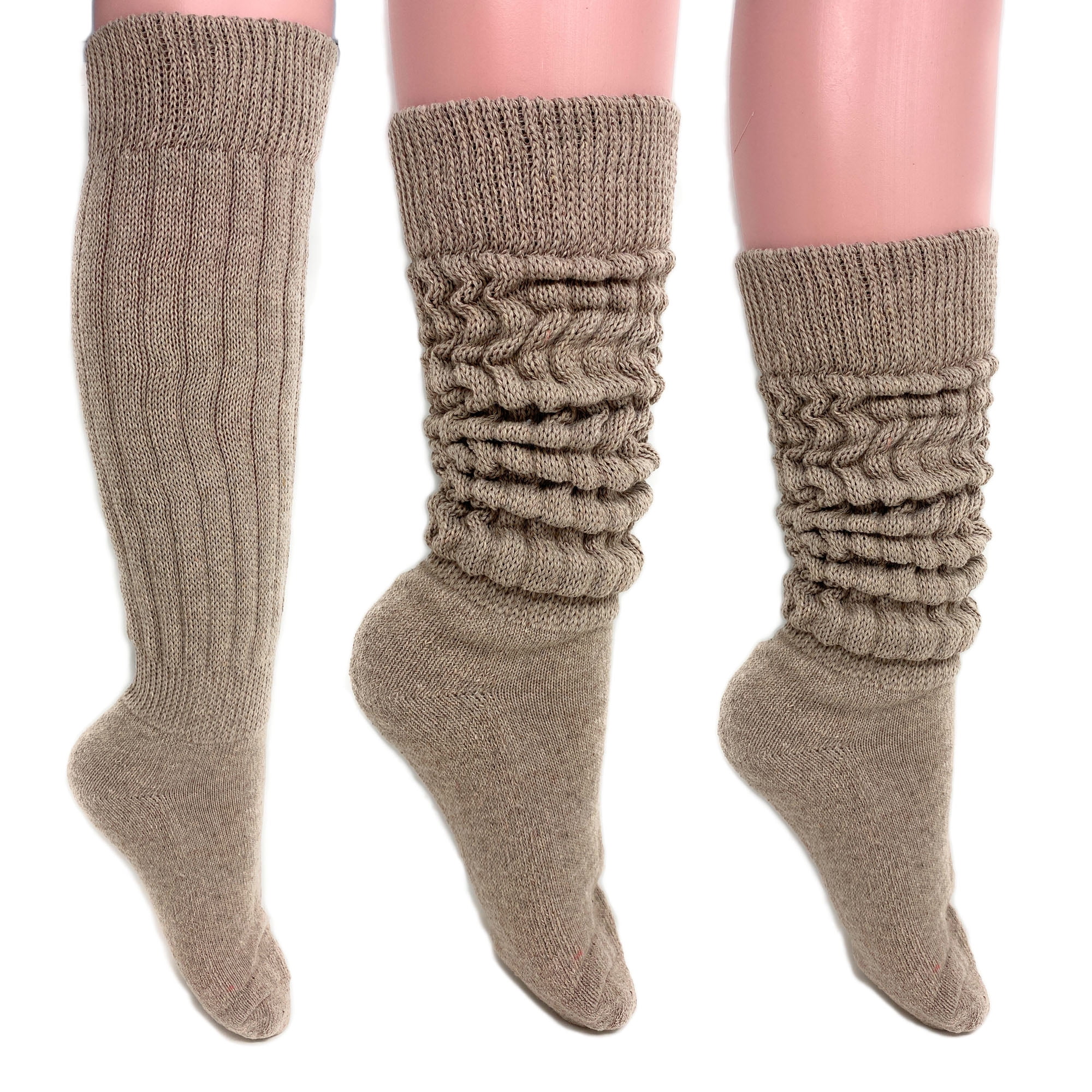 Womens Heavy Slouch Socks Beige Size 9 to 11 3 PAIRS - Walmart.com