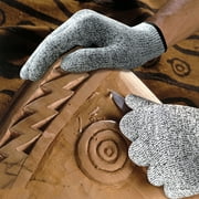2 Pairs Evridwear Cut Resistant Gloves with Silicone Grip Dots ( Gray+Gray,S)
