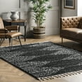 thumbnail image 2 of nuLOOM Sadie Moroccan Diamond Tassel Shag Area Rug, 7' 10" x 10', Black, 2 of 3