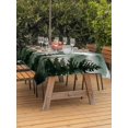 thumbnail image 3 of Outdoor Tablecloth with Umbrella Hole for Patio/Picnic/Party/Camping, Dark Green Forest Waterproof Table Cloth Rectangle Table Cover Washable, Watercolor Clouds Trees Mountain (60"x 120"), 3 of 8