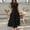 Black, variant on Women's Fashion Collared Summer Long Dresses Pleated Flowing Hem Loose Maxi Dress Elegant Beach Clothes Army Green XL