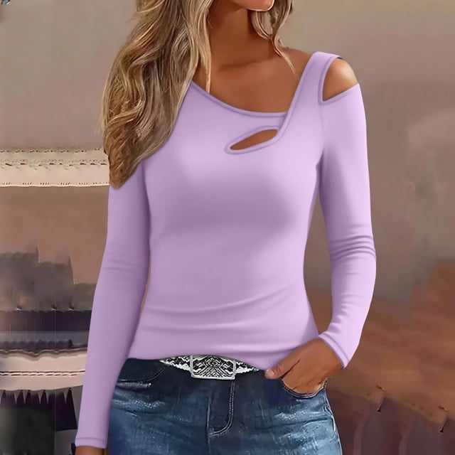 MHFRRA Camiseta Térmica de Manga Larga Estilo Otoño-Invierno para Capa Base Ajustada. Púrpura