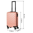 thumbnail image 6 of Arrow Stripe Luggage Travel Sliding Wheels 20" Rose Gold, 6 of 6