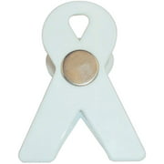 Awareness Ribbon Magnetic Memo Holder Clip - White.