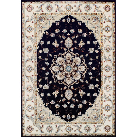 Couristan Vintage Floral Malayer/Ebony-Sand Rug, Multiple Sizes