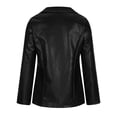 thumbnail image 5 of Tejiojio Coats Plus Size Clearance Women's Fashion Casual Lapel Collar Button Pocket Temperament Motorcycle Jacket Leather Jacket Coat, 5 of 8