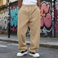 thumbnail image 2 of Uwinwear Baggy Sweatpants Men Casual Drawstring Waist,Elastic Waist Trousers Straight Leg Sweat Pants for Mens Loose Fit Joggers Sweatpants with Pockets,Khaki,XXXL, 2 of 5