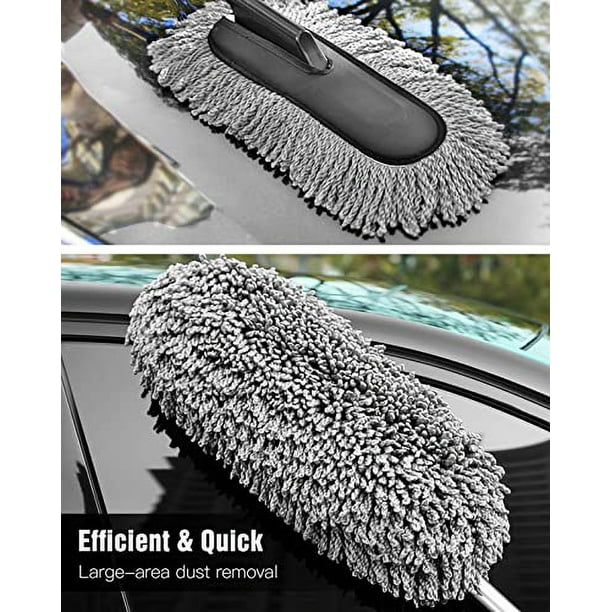 YeewayVeh Car Duster Kit, 3 Pack Car Detailing Brush Set with Extendable  Microfiber Dust Brush & Scratch Free Car Dash Duster & Soft Car Interior
