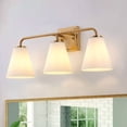 thumbnail image 3 of Aiwen 24.02 IN Plated Vanity Lights with White Glass Shades 3-Light Modern Brass Lighting, Perfect for Hallway, Bathroom, 3 of 8