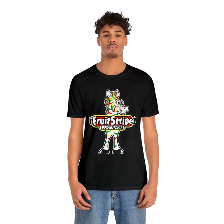 Yikes the Zebra Retro Stripe Tee - Nostalgic Fruit Stripe Gum