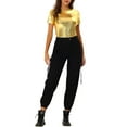 thumbnail image 2 of Allegra K Clubwear Blouse for Women's Short Sleeve Shiny Metallic Tee Top, 2 of 5