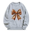 thumbnail image 2 of Womens Graphic Sweatshirt Lightweight Casual Crew Neck Long Sleeve Sweatshirts Gray L, 2 of 4