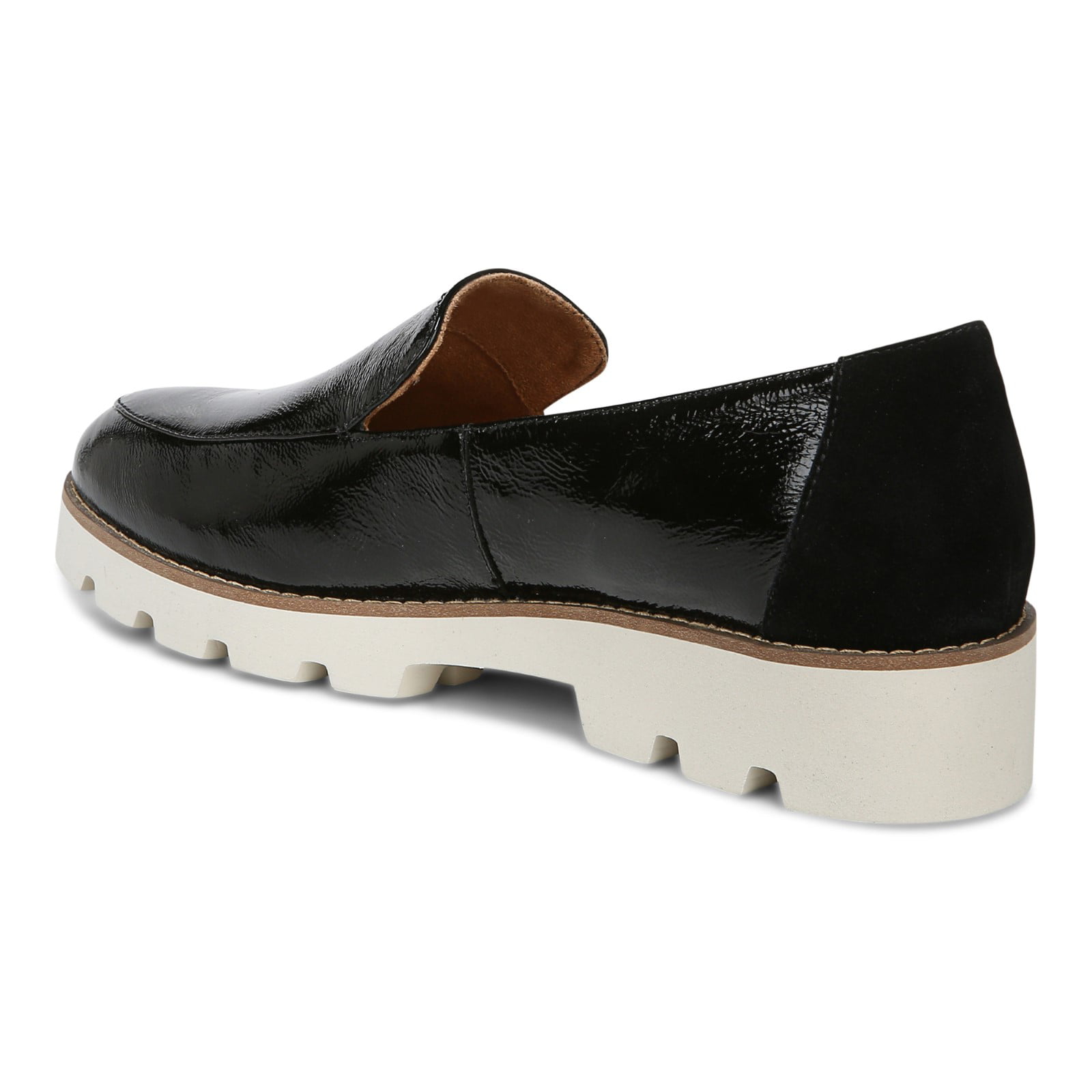 Vionic Women's Kensley Black Crinckle Patent Loafers 6M 