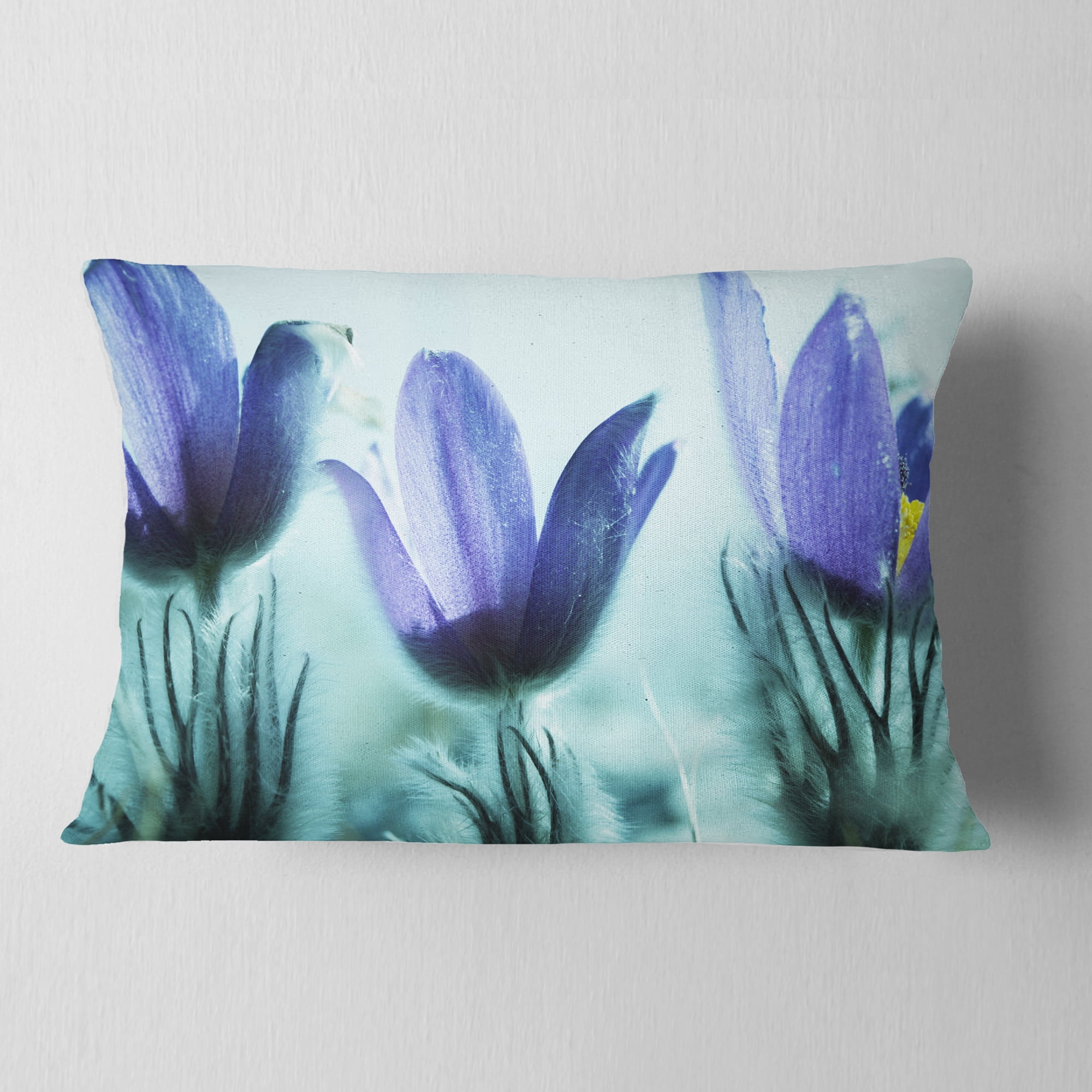 Designart 12" x 20" Purple Polyester Throw Pillow