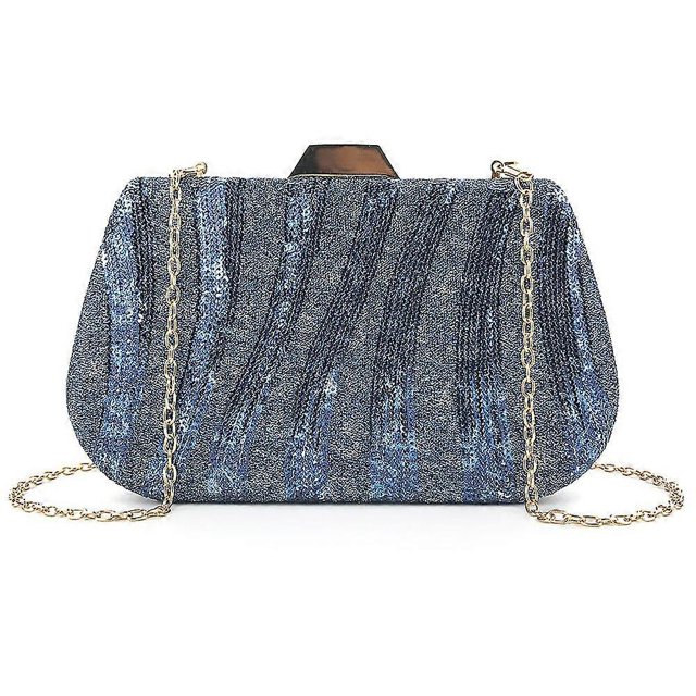 Bolso de mano KAIYANG con lentejuelas y cierre de anilla color azul 20*12,2*5 cm
