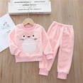 thumbnail image 2 of Ahuyic Toddler Kids Casual Fashion Outfits, Autumns And Winter Solid Color Top And Pants Set For Kids, Print Men's And Women's Spring And Autumns Long Sleeved Round Neck Long Pants Set Two-piece Set, 2 of 4