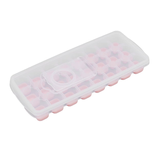 Molde de hielo de gran capacidad bandeja de cubitos de hielo cubierta ahorro de espacio apilable para el hogar Molde de hielo Bandeja de hielo Contenedor de cubi Anggrek Cocina, Decoración y Otros