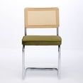 thumbnail image 2 of Mid Century Modern Olive Green Velvet Chairs / Breathable Seating, High Flexibility, 2 of 7