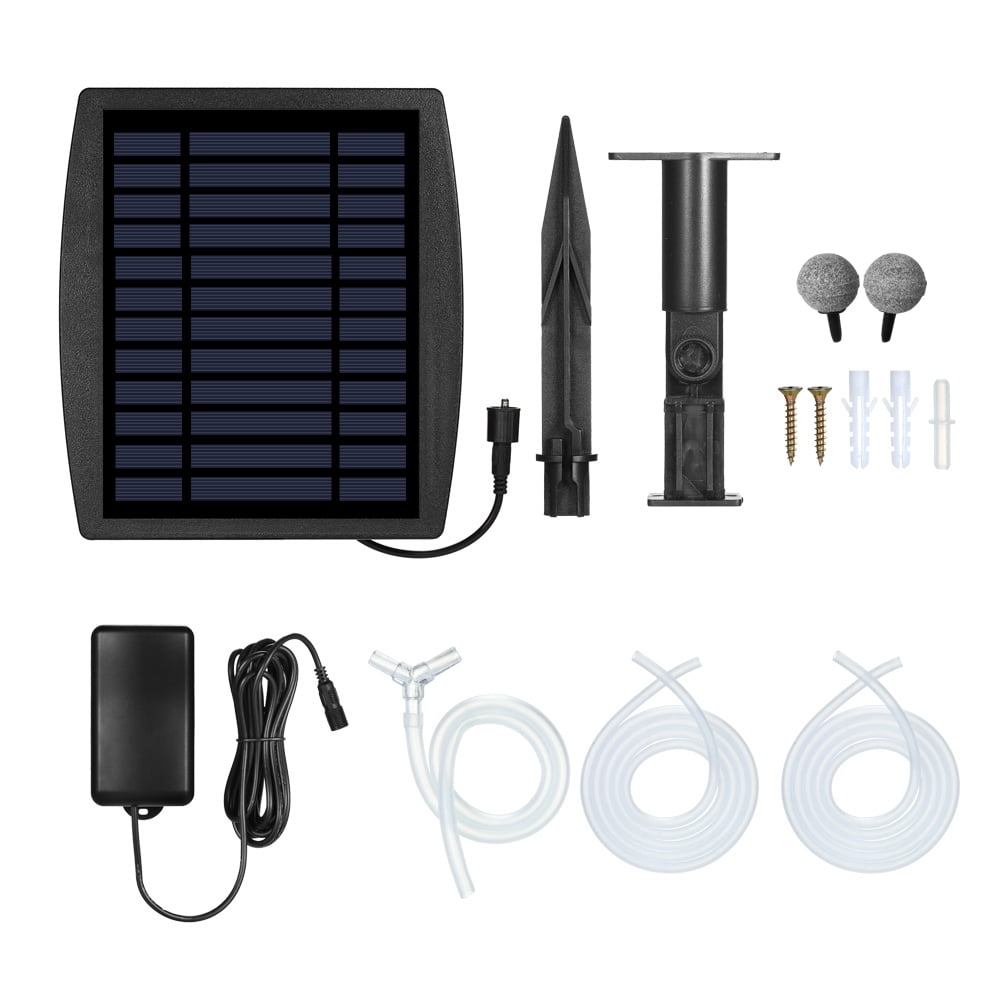Solar Fish Tank Oxygen Pump Oxygenator Aquarium Oxygen Aerator Pond Aerator Air Pump Fishing Aerator Aquarium Airpump with Aquarium Oxygen Air Bubble Stone