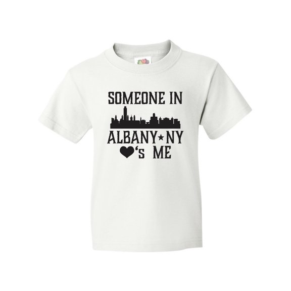Inktastic Albany New York Skyline Someone Loves Me Youth T-Shirt
