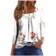 thumbnail image 2 of Puntoco Blusa de manga 3/4 para mujer, camiseta estampada, top informal, 2 of 5
