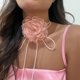thumbnail image 2 of Collar de mujer con borlas de chocolate y diseño floral francés retro de moda de joyería, 2 of 6