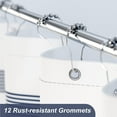 thumbnail image 5 of Shower Curtain, Striped Blue Cloth Shower Curtain Sets with 12 Shower Curtain Hooks, Rustic Fabric Blue and White Shower Curtain, Washable Farmhouse Bathroom Shower Curtain, 72x72 Inches, 5 of 6