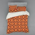 thumbnail image 2 of Retro Duvet Cover Set, Curved Stripes Pattern with Many Colors Wavy Abstract Composition of Geometric Shapes, Bedding Set with Shams and Fitted Sheet, 3 Sizes, by Ambesonne, 2 of 3