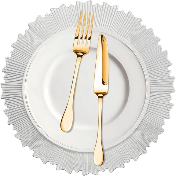 50 PCS Charger Plates Bulk, 12.99 Inch Round Dinner Plate, Charger Plates Set for for Wedding Party Event Tableware