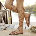 thumbnail image 6 of Miqool Womens Gladiator Flat Sandals Round Toe Open Toe Woven Straps Summer Casual Indoor Outdoor Shoes, 6 of 9