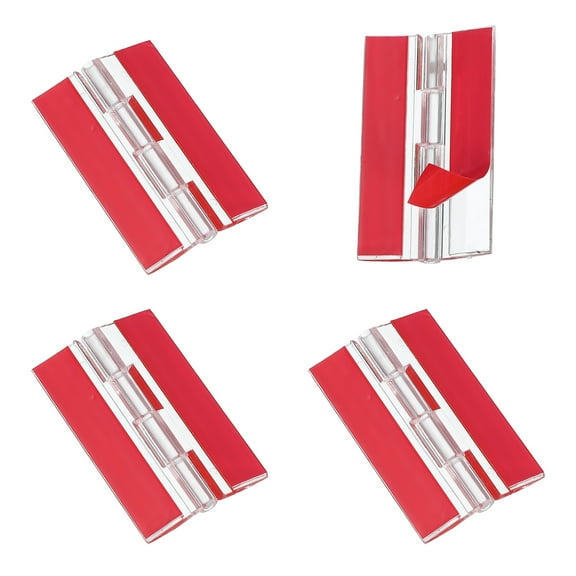 Uxcell Small Acrylic Hinges Plastic Self-Adhesive Clear Hinge Continuous Piano Folding Hinges for Aquarium Lid Display Stand 65 x 40mm