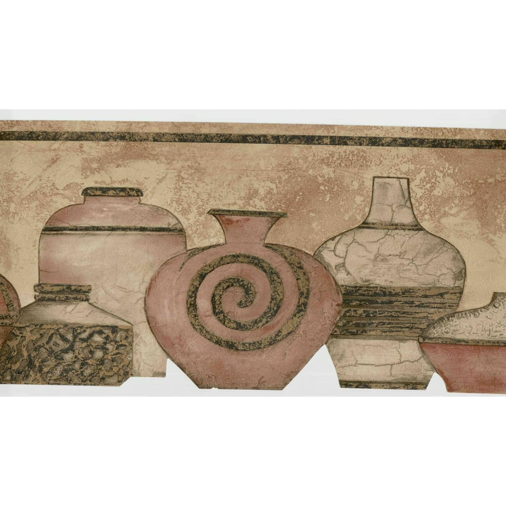 878658 Clay Pots Wallpaper Border ZN72952dc - Walmart.com - Walmart.com