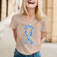 thumbnail image 2 of TSADFHJI Hauts pour Femmes Élégants TG T-Shirt Imprimé à Manches Courtes Col Rond Blouse m Kaki, 2 of 4