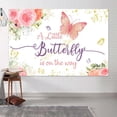 thumbnail image 3 of Pink Butterfly Baby Shower Decoraton Backdrop Pink Flower Photograph Backdrop Princess Girl Party Decoration Banner Photo Booth Girl Birthday Decor Backdrop 5X3FT, 3 of 5