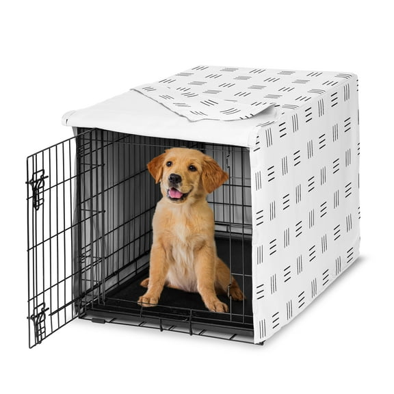 Sweet Jojo Designs Boho Hatch White and Black Dog Crate Kennel Cover 36in.