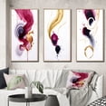 thumbnail image 1 of Designart "Fluidity Exquisite Magenta Ink Clouds V" Abstract Painting Framed Wall Art Set Of 3 - Gold Modern Frame Gallery Wall Set For Home Decor, 1 of 6