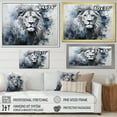 thumbnail image 4 of Designart "Lion'S Royal Presence In Grey And Blue Savannah II" Animals Lion Canvas Wall Art, 4 of 7