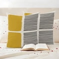 thumbnail image 3 of Yellow Outdoor Waterproof Pillow Covers, Modern Painting Farmhouse Striped Abstract Art Decorative Square Throw Pillowcase Sofa Cushion Sham for Patio/Couch/Chair, 24"x24" 2 Pack, 3 of 8