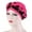 Rose Red + Black, variant on Cheers.US African Women Turban Cap Beaded Headscarf Beanie Twisted Braid Wrap Hat Faux Pearl Headwrap