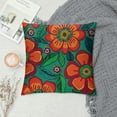thumbnail image 2 of Nawypu  Flower Throw Pillow Cushion Case Colorful Bohemian Effect Floral Petals Abstract Botanical Motif Warm Tones, Modern Accent Double-Sided Digital Printing,Dark Coral Marigold, 2 of 5
