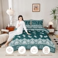 thumbnail image 3 of Homewish Green Boho Queen Comforter Set,Rustic Paisley Pattern Comforter Sets Queen,Black Reversible,3pcs,1 Comforter and 2 Pillowcases, 3 of 7